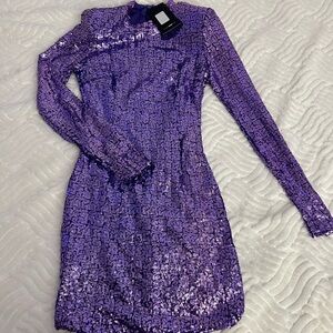 Fashion Nova Purple Sequin Dress